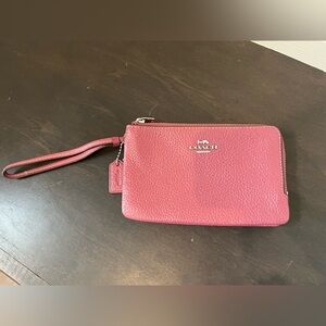 Coach Rose Leather Wristlet